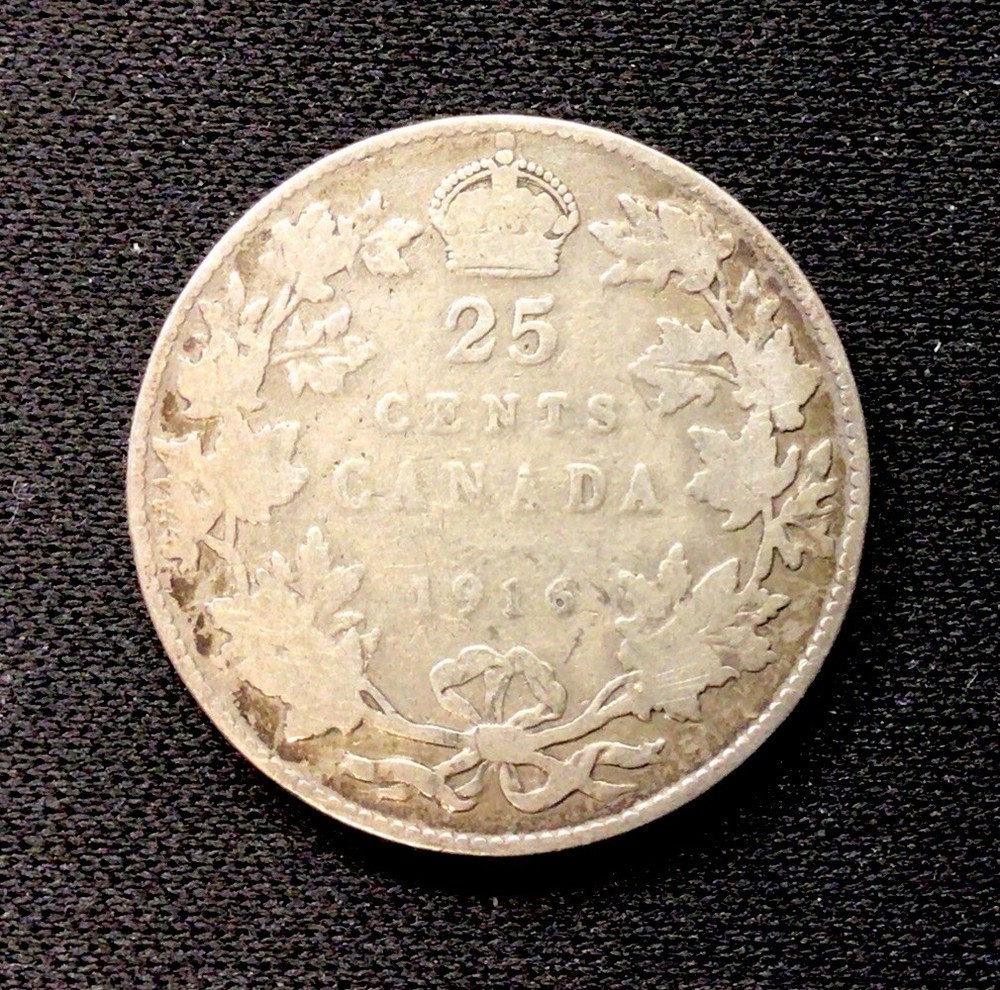 1916 Canada Silver! 25 Cents! ENN Coins
