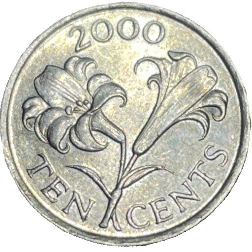 2000 Bermuda ten cents