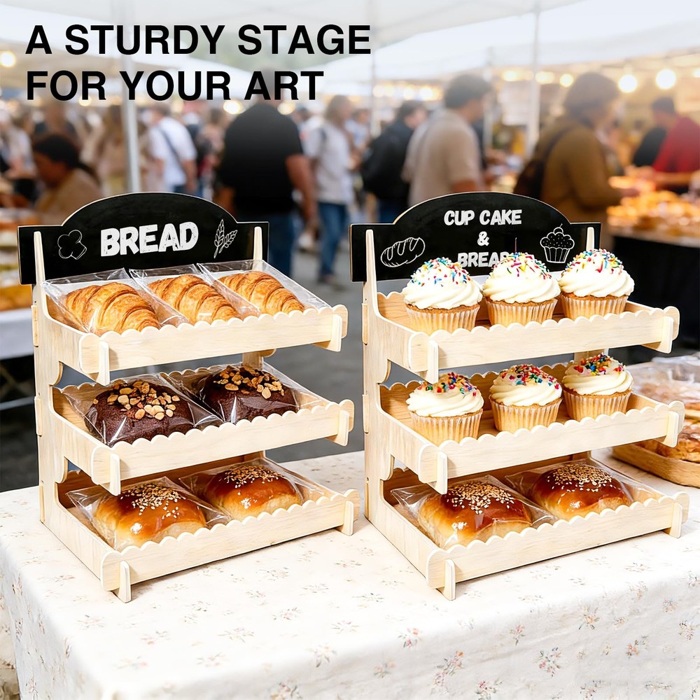 Tempspace Cookie Display Stand For Vendorswooden Bakery Display Stand For
