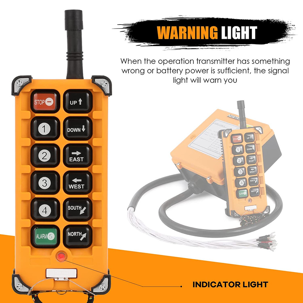 Wireless Crane Remote Control 12 Buttons 12V Industrial Channel Hoist Controller