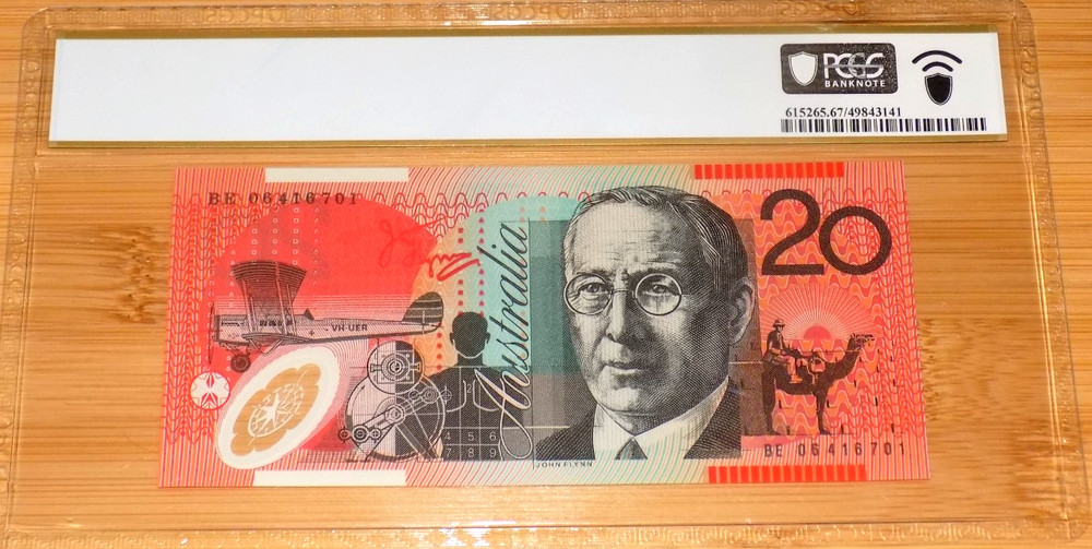 Australia $20 Polymer Banknote PCGS Superb Gem UNC 67PPQ P#59d 2006 Note