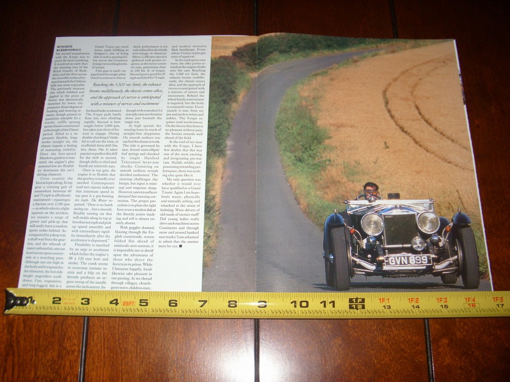 1932 INVICTA S TYPE LOW CHASSIS - ORIGINAL 1991 ARTICLE