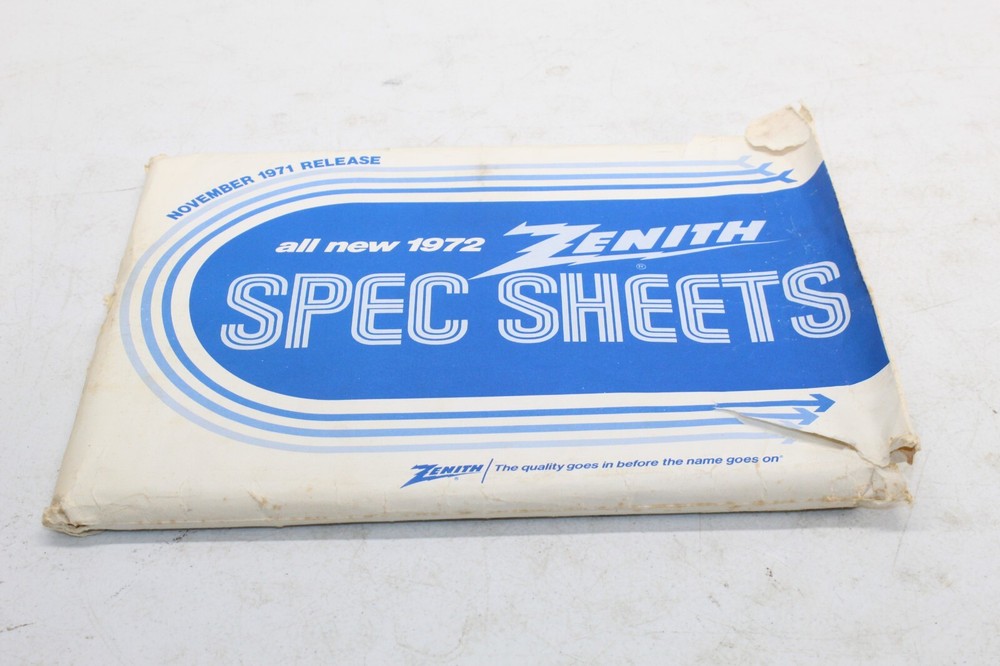 1972 Zenith All New Specification Sheets TV Radio Phonograph