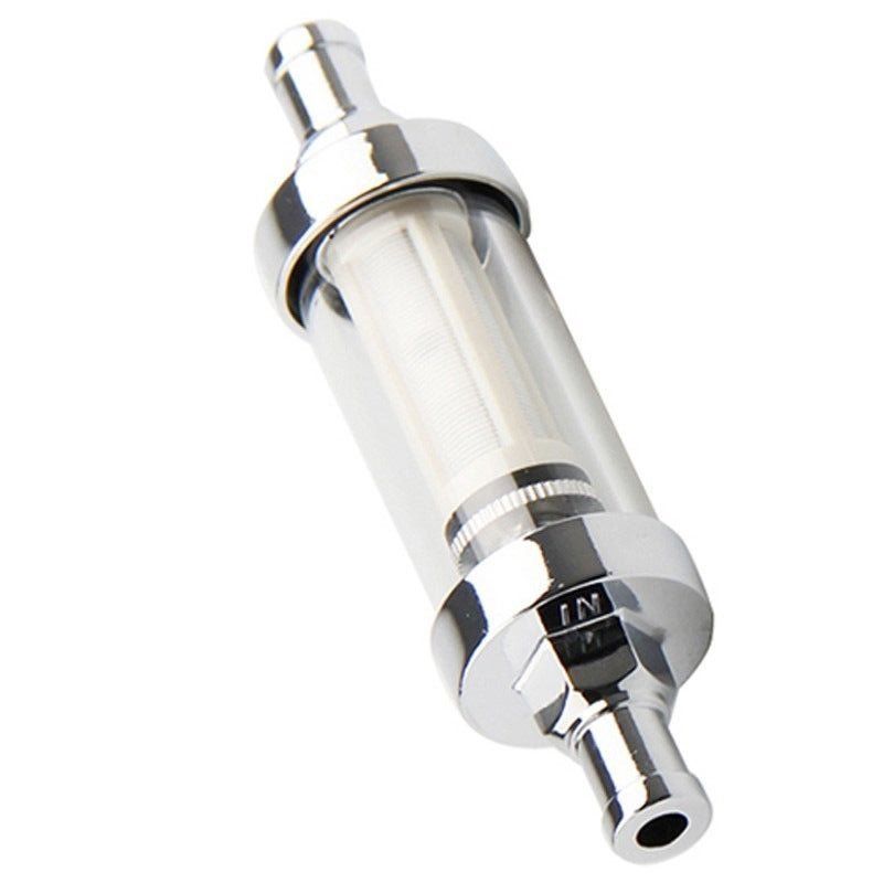 2Pack 9748 Universal Fuel Filter ​Clear View Inline 3/8" Chrome Hose Barb Petrol