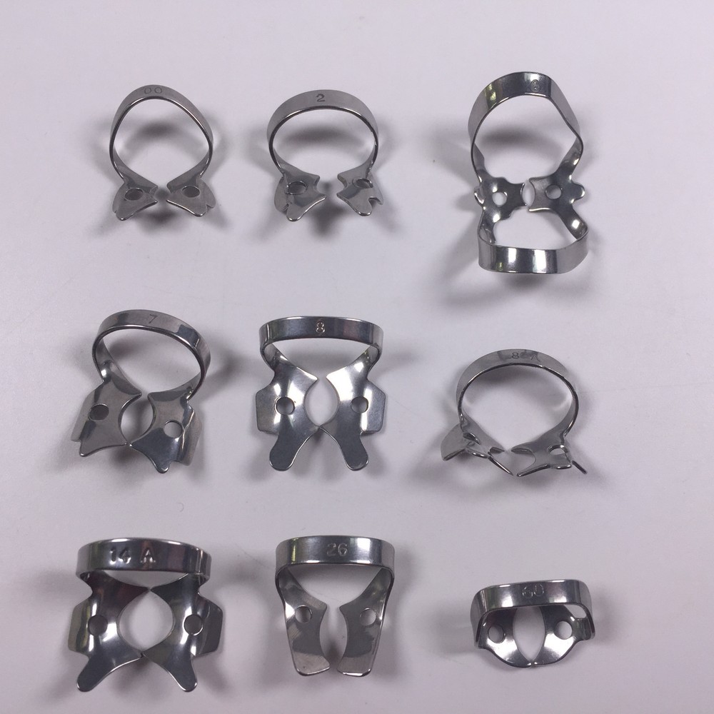 Dental Rubber Dam Clamps Sheets Clips 13Sizes SS
