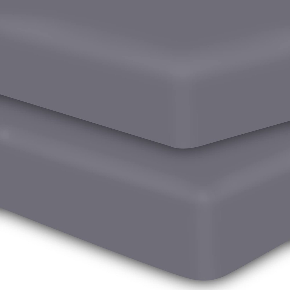 MOONQUEEN 2-Pack Baby Fitted Crib Sheets - Soft Breathable Standard, Grey