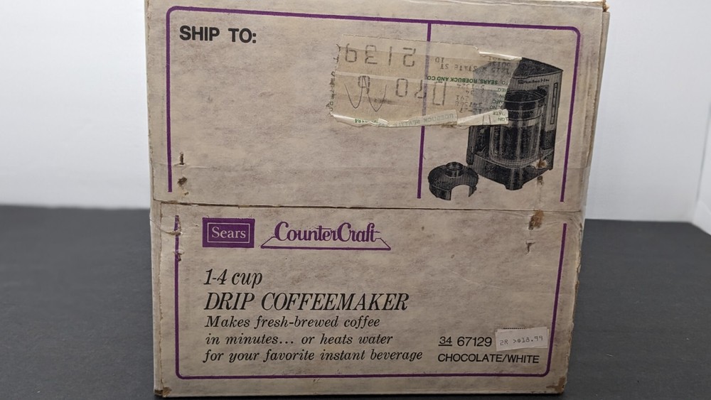 Vintage 1978 Sears Coffee Maker 1-4 Cup Drip NEW