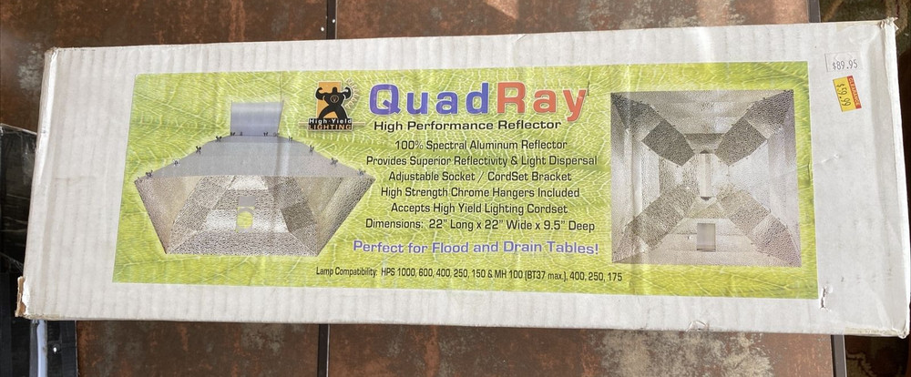 QUADRAY GROW LIGHT REFLECTOR lumenmax hood HYDROPONICS