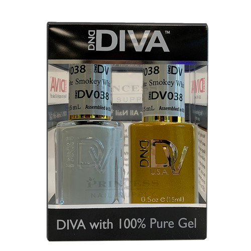 DND DUO DIVA GEL & LACQUER #38 - Smokey White