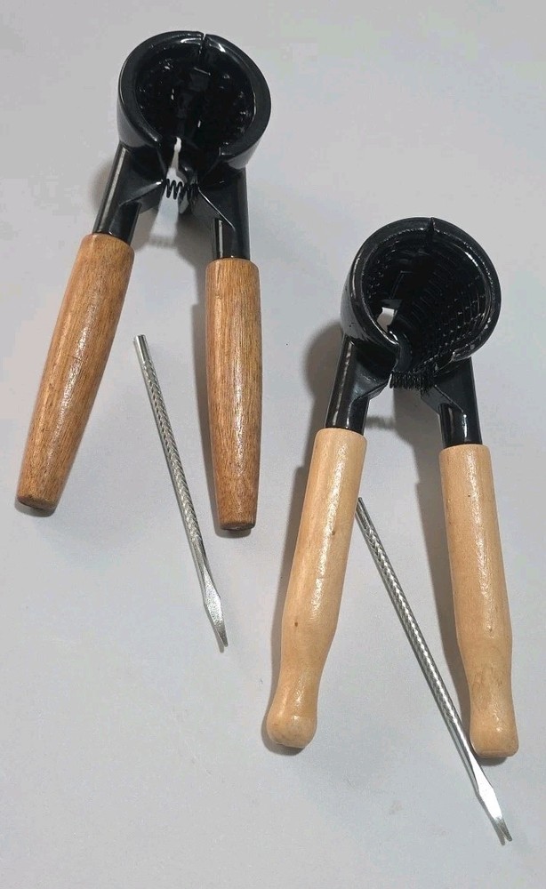 2 Nut Cracker and wooden handle , Walnut Cracker Tool for Pecans Nuts With Picks