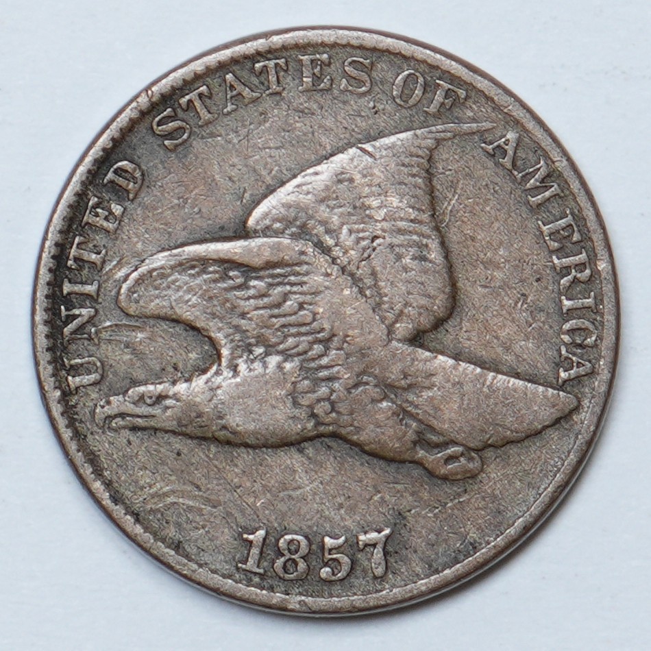 1857 Flying Eagle Cent - Scratched Reverse