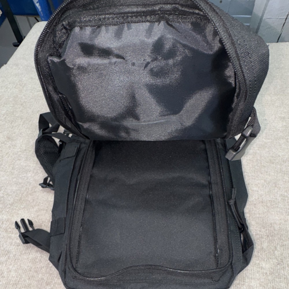 Range bag - Tactical Backpack Black Nylon Adjustable Multifunction Molle straps