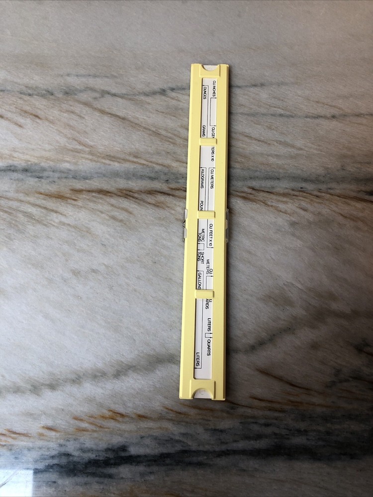Sterling Metric Converter Slide Ruler Drafting Engineering Yellow White