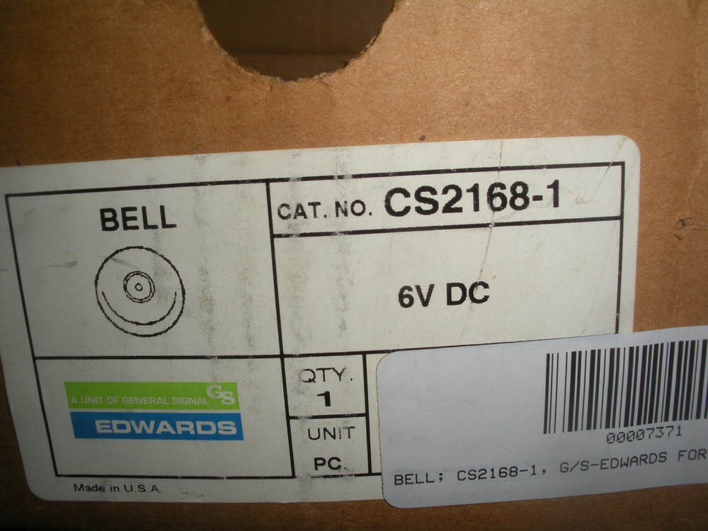 Edwards CS2168-1 6vdc alarm bell red NIB elevator emergency