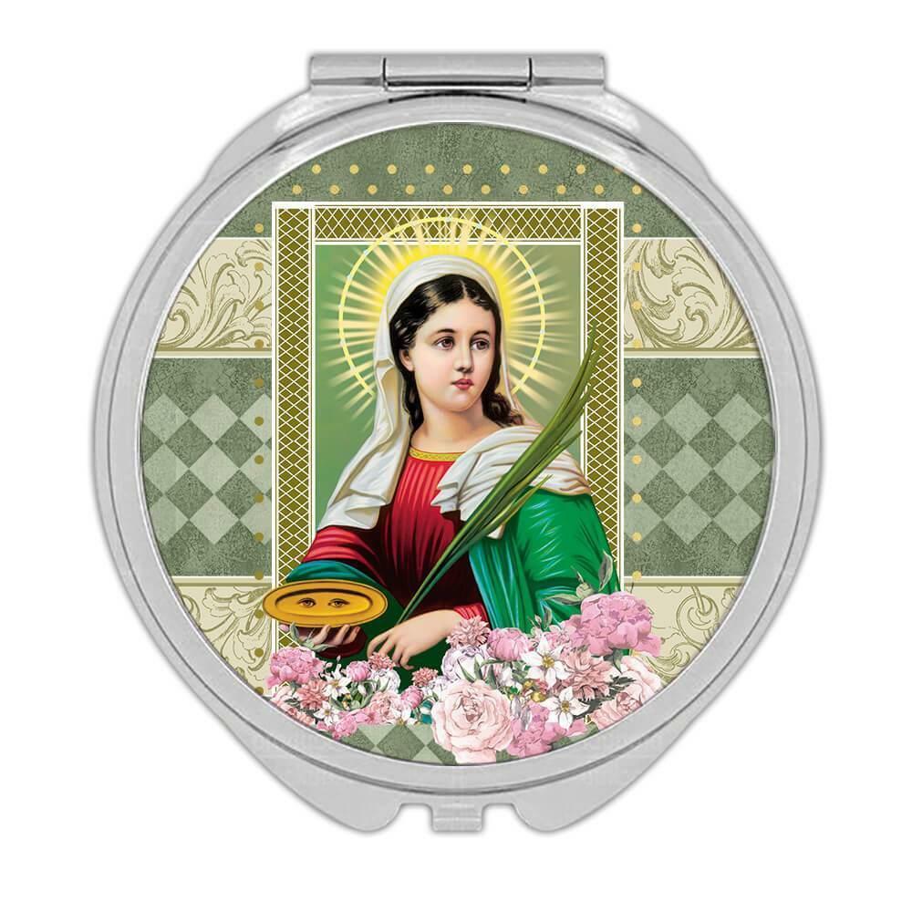 Gift Compact Mirror : Saint Lucy Catholic Religious Virgin Religion Classic