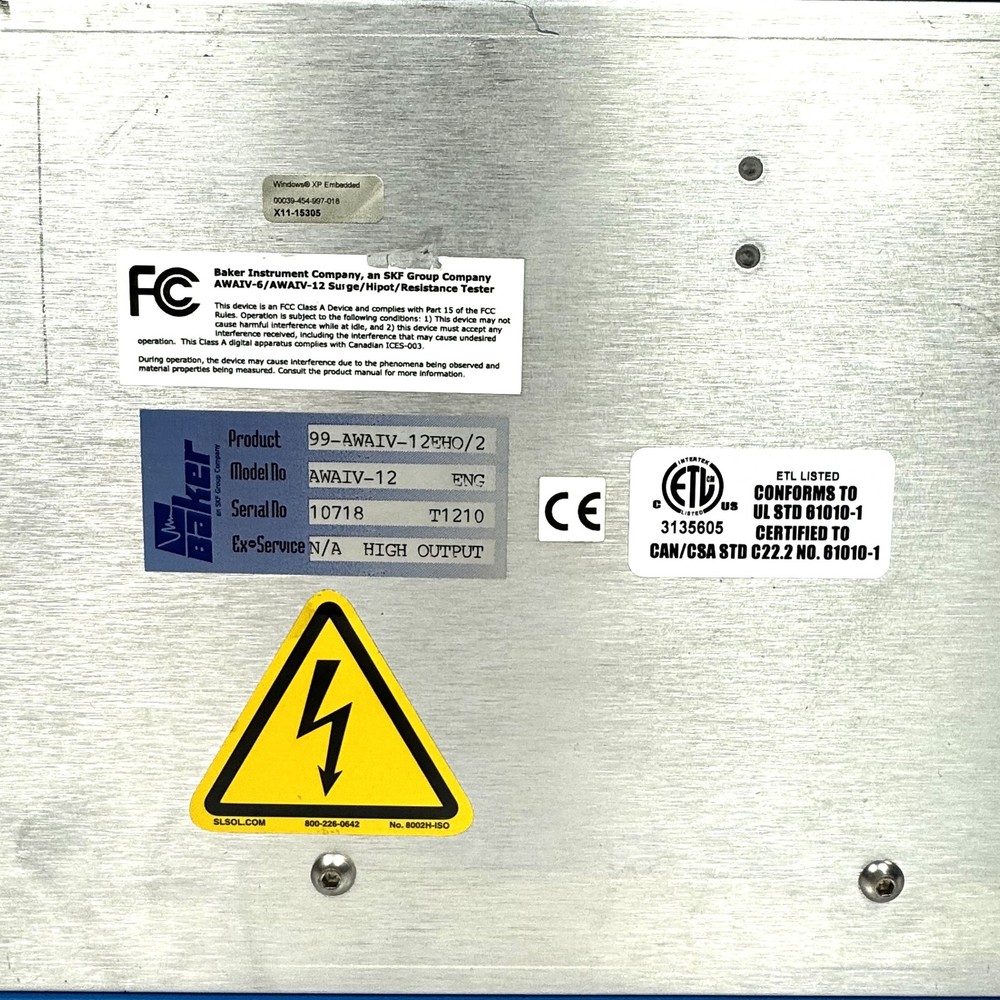 Megger SKF Static Motor Analyzer Baker AWA-IV 12kV Motor Tester / Analyzer