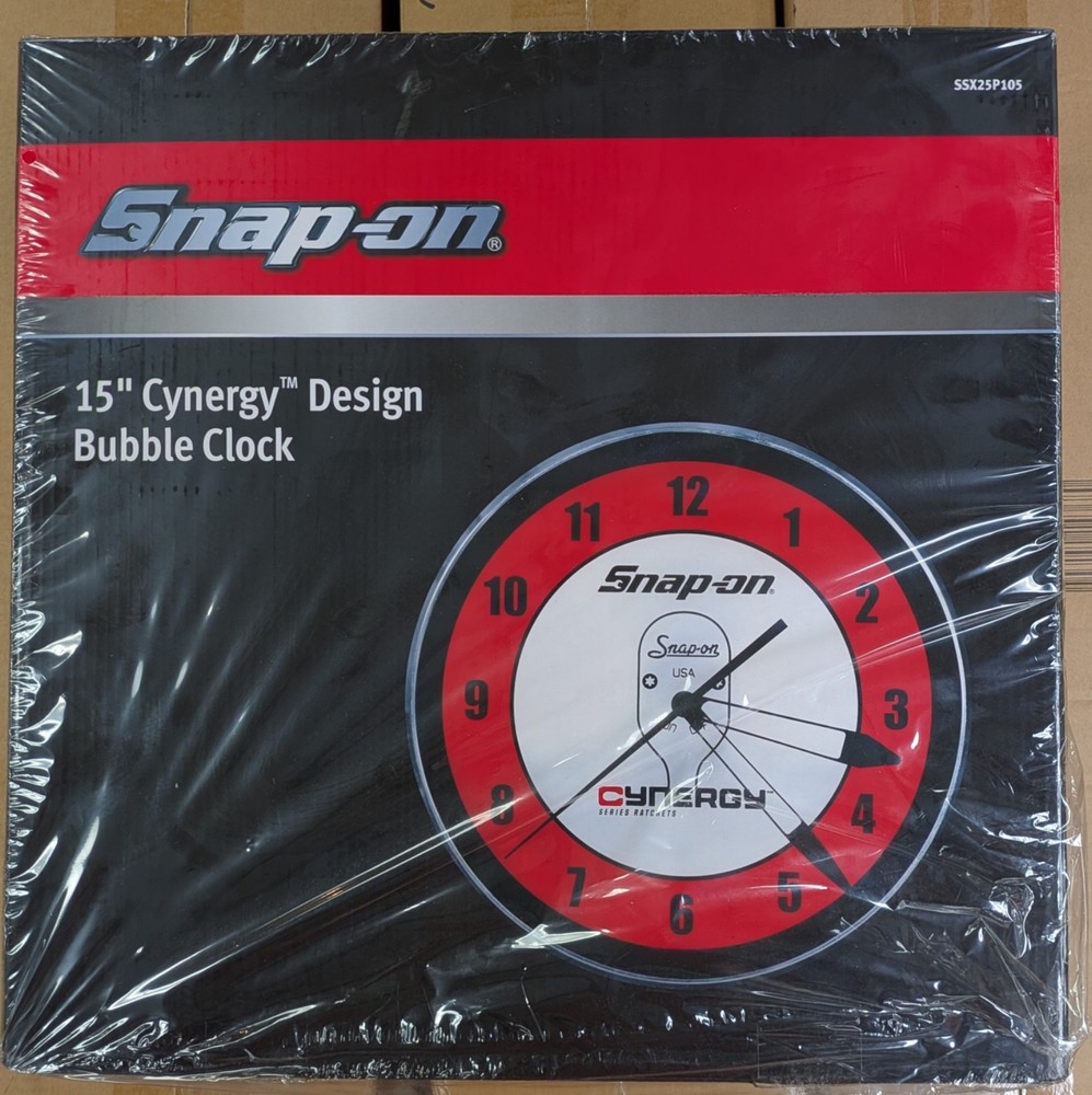 Snap On 15" Cynergy Design Bubble Clock NIB