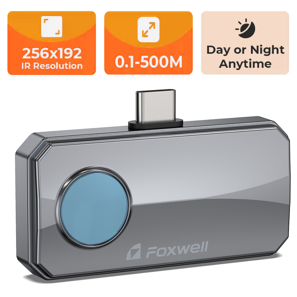 FOXWELL RT100 Thermal Imaging Infrared Camera 256 x192 IR For Android Type-C USB