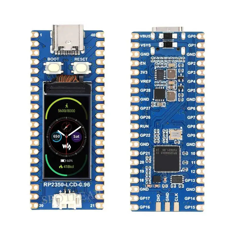 RP2350 Development Board with 0.96 inch IPS LCD and Dual Core Processing for Pi