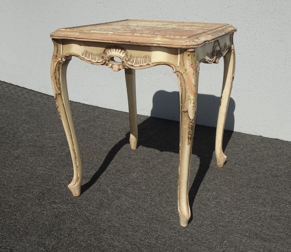 Vintage Rustic French Provincial End Table - Side Table Asis