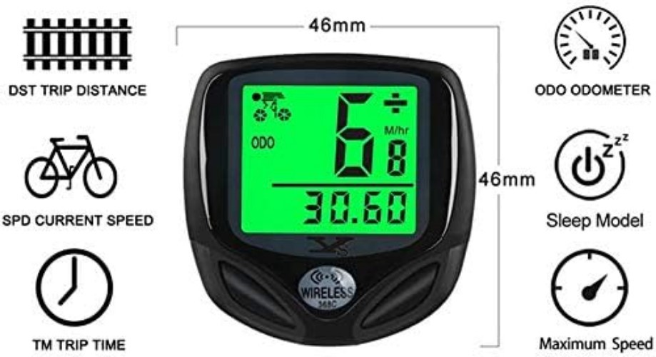 Cycle Performance Tracker: Waterproof Bike Computer with Backlight and Auto Wake