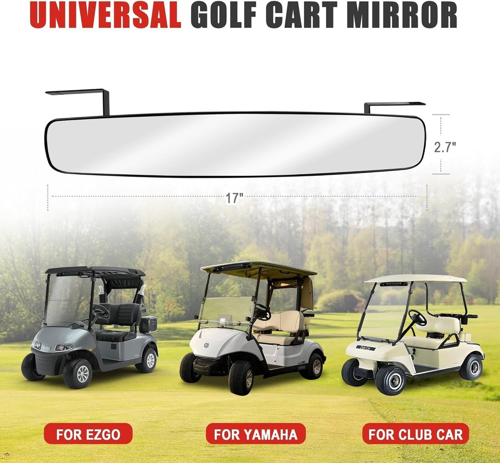 Golf Cart Rear View Mirror Universal Panoramic Wide Angle