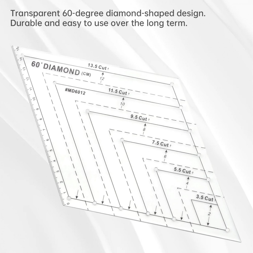 4Pcs Quilting Ruler, Transparent Patchwork Sewing Cutting Craft Ruler DIY Tools