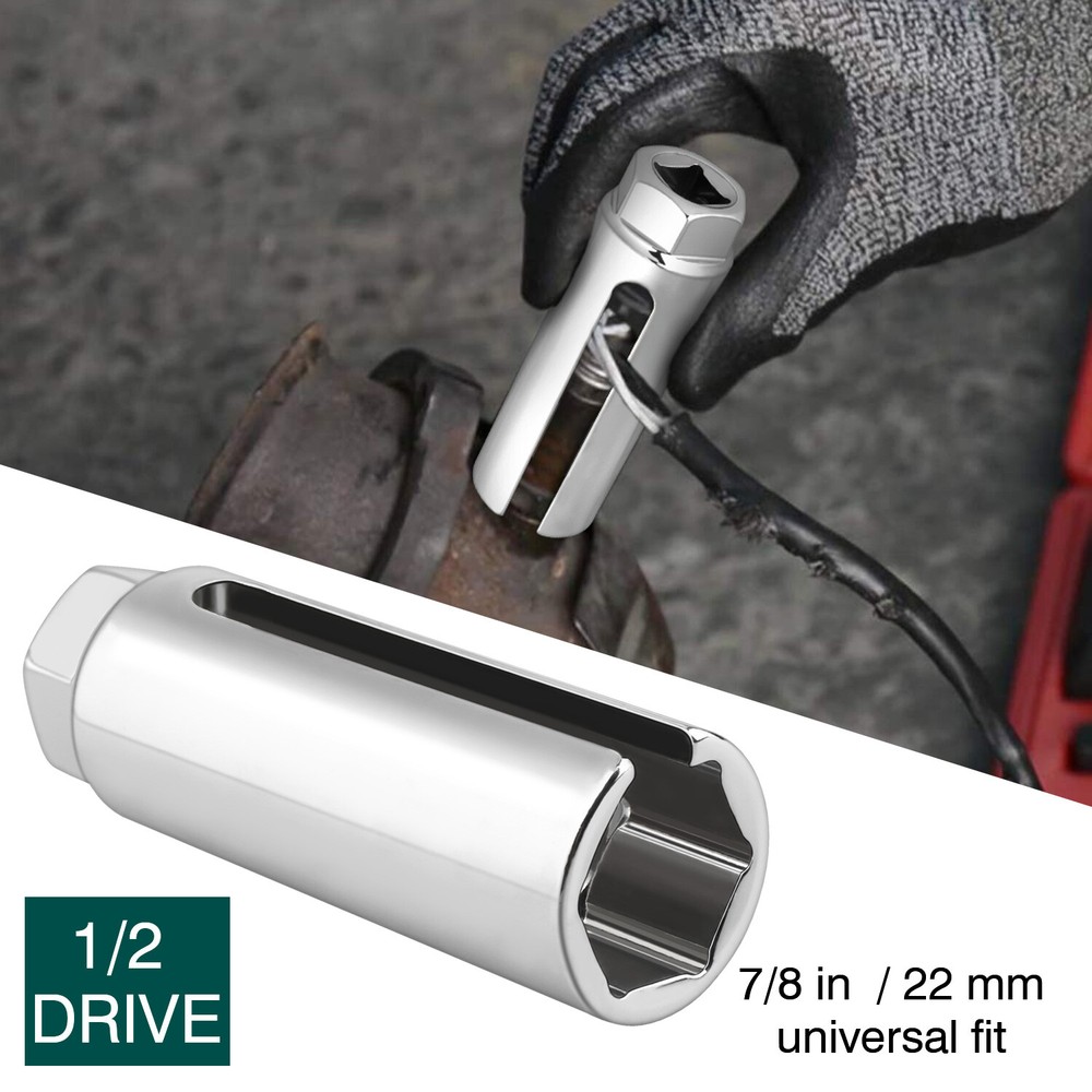 7/8'' 22mm O2 Oxygen Sensor Socket Wrench 1/2" Driver Offset Remover Socket Tool