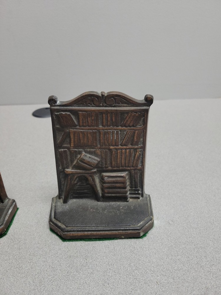 Cast Metal Libary Book Stack Bookends