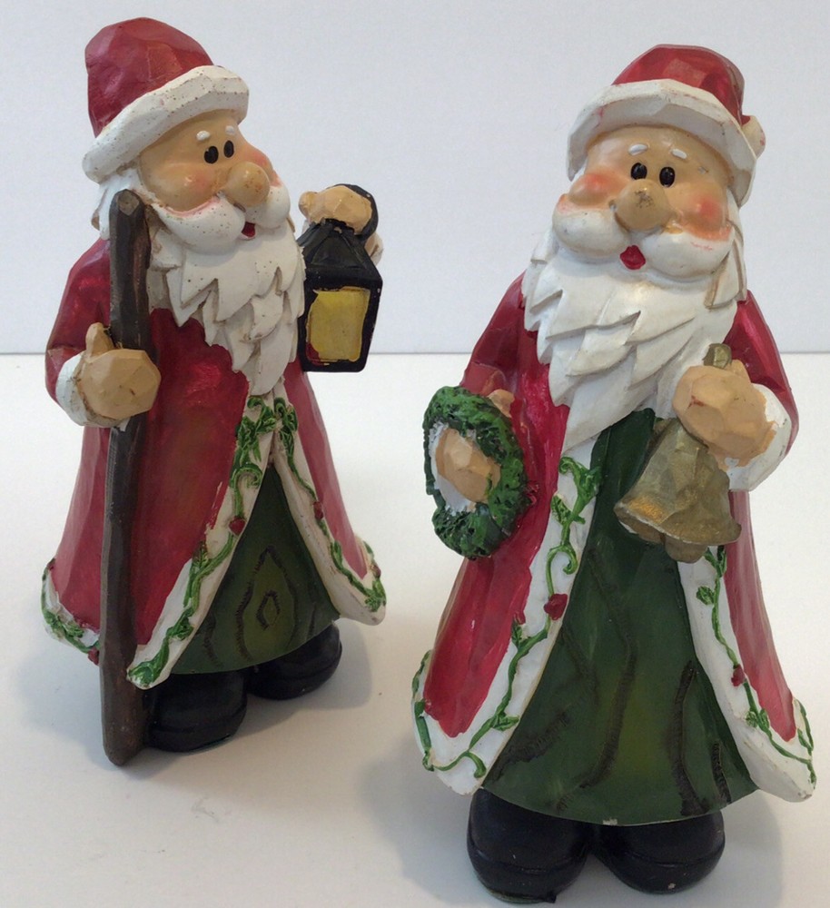 Santa Figurine (2), 6” tall, pre-owned