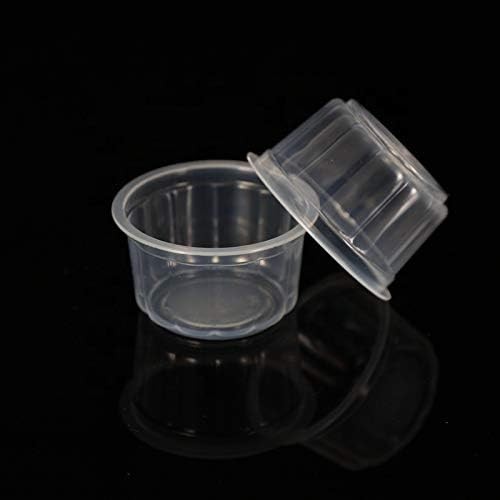50PcS 150ml PE material plastic cup with lid pudding yogurt sauce sampling ca...