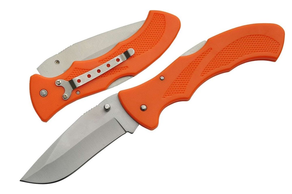Bright Orange 5" Lockback Knife - NEW