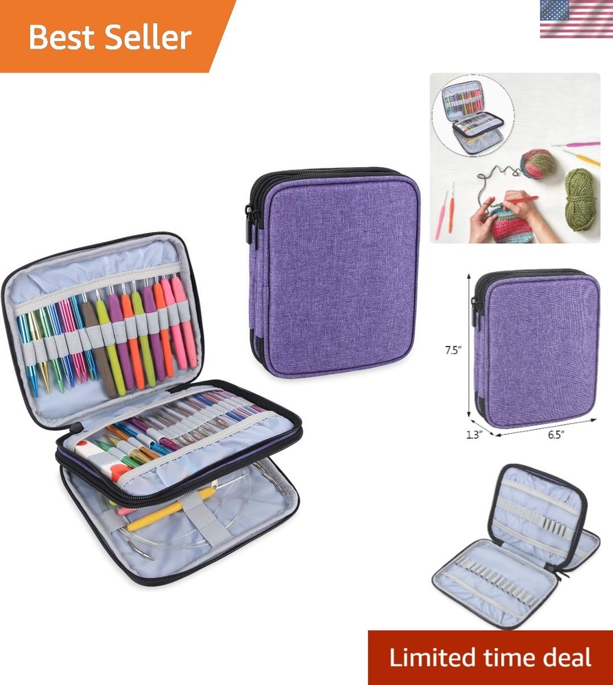 Organizer Case for Interchangeable Circular Knitting Needles, Crochet Hooks a...