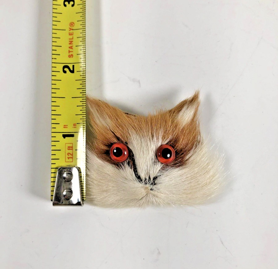 Cat Pinback Button Made in China approx 2in Square Fur Face