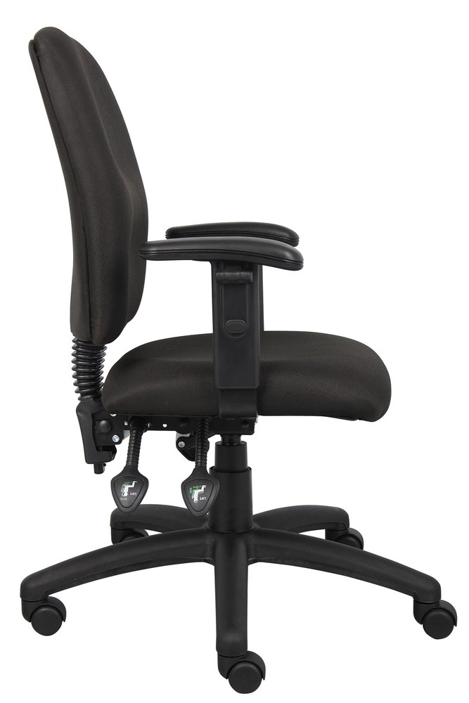 Boss Multi-Function Fabric Task Chair W/ Adjustable Arms MODEL # B3036-BK