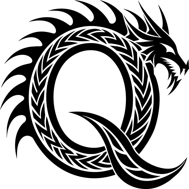 30 Custom Dragon Letter Q Personalized Address Labels