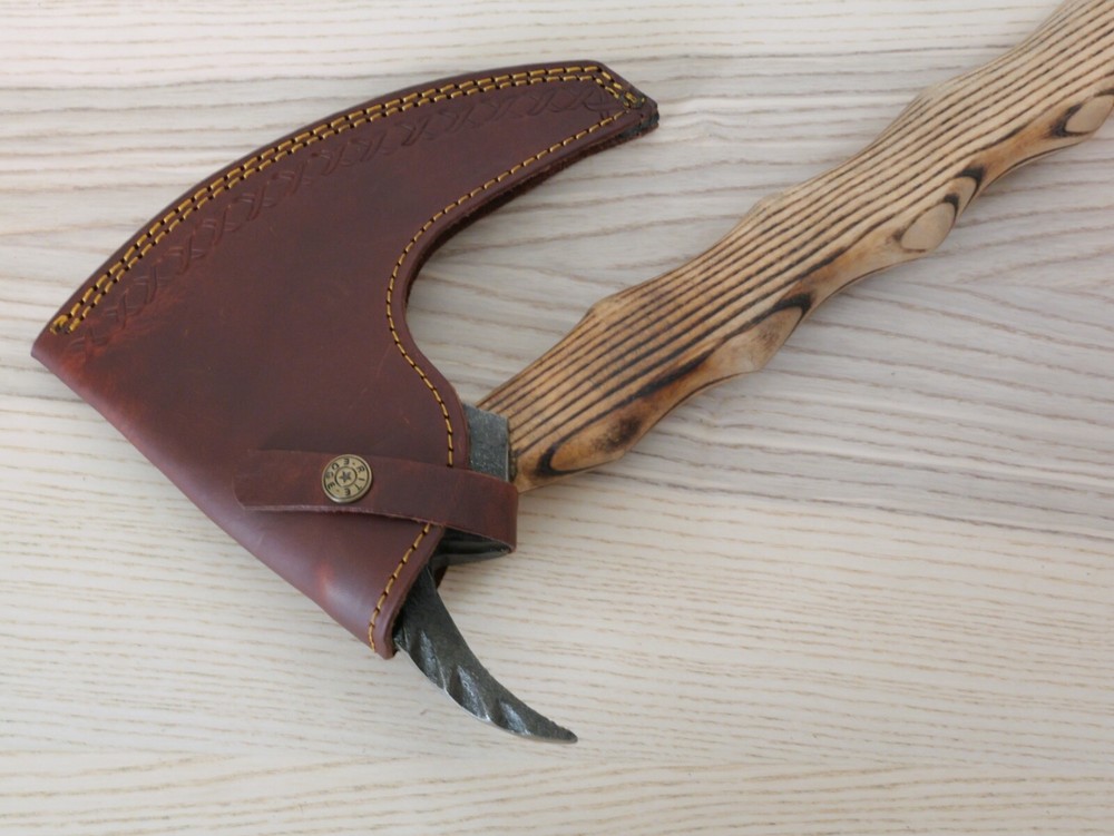 26" Bearded Axe Hand Forged Complete Axe VIking Pickaxe Braided Handle Medieval