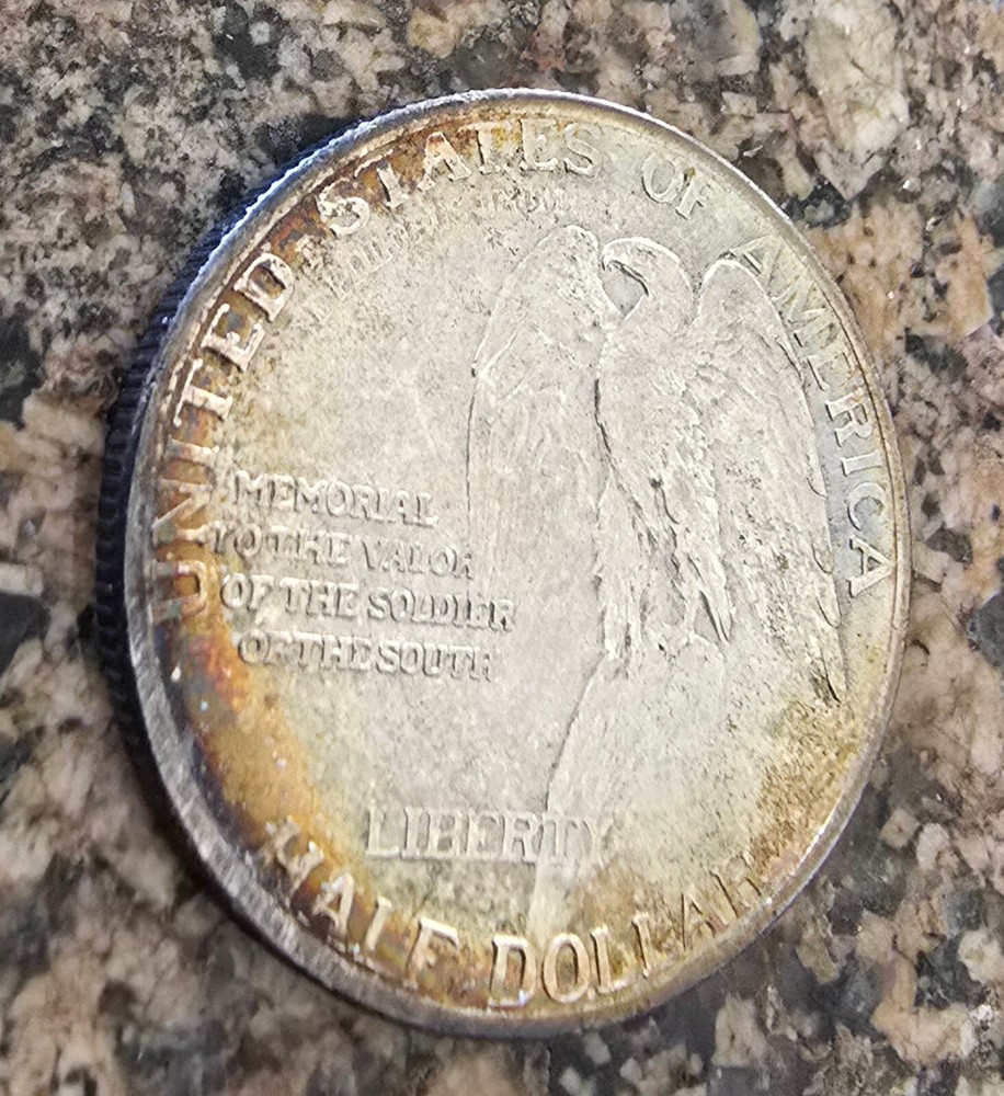 1925 STONE MOUNTAIN COMM. HALF DOLLAR- HIGH GRADE TONING RAINBOW TONING