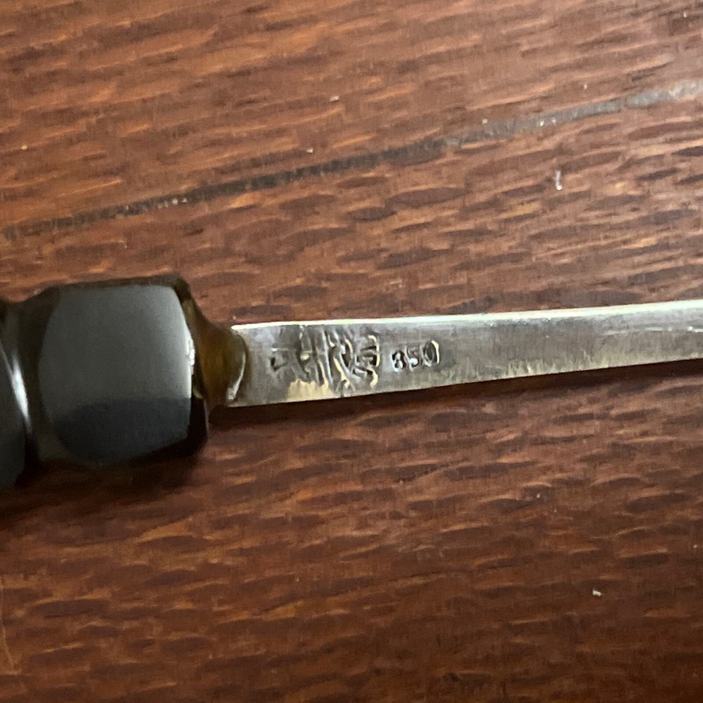 Silver Souvenir Spoon Mexico - Carved Onyx Handle 850 silver
