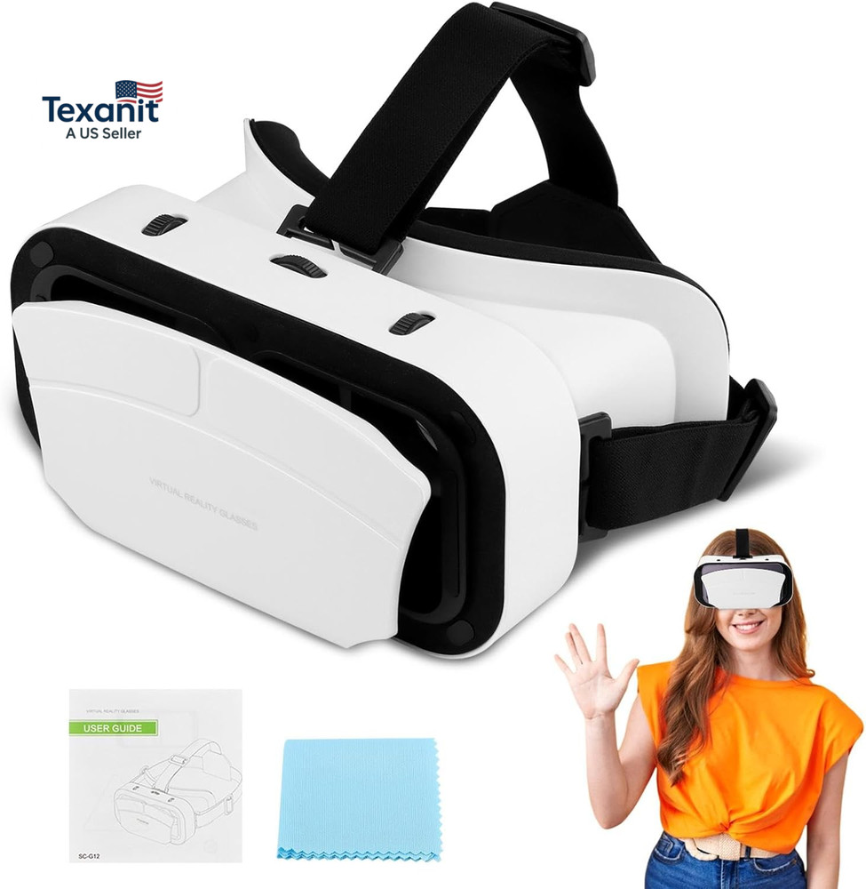 Virtual Reality Goggles, 3D VR Glasses Adjustable VR Virtual Reality Headset wit