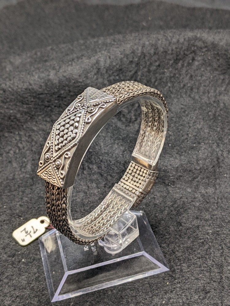 Lois Hill Scrollwork Multi Chain Flexible Bracelet Silver 925 #003