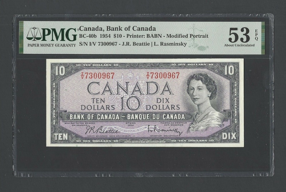 Canada 10 Dollars 1954 BC-40b About Uncirculated