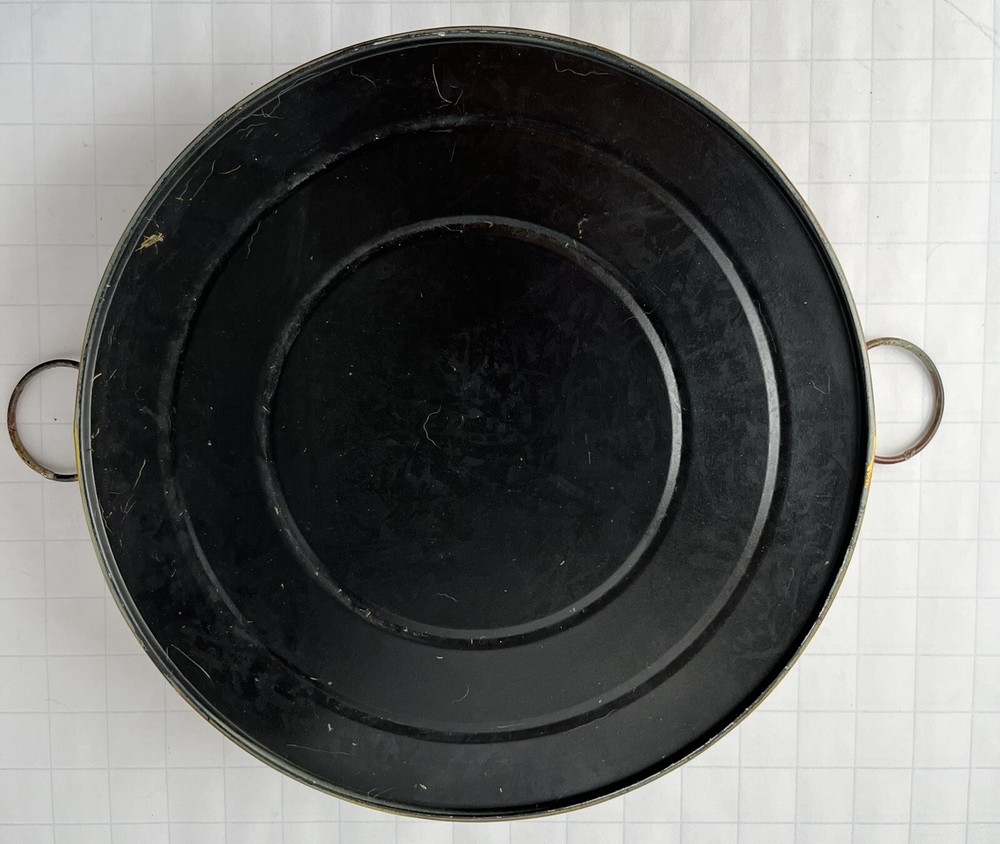 12 Inch Tin Bowel With O Ring Handles. Can Be Used For Several Different Things.