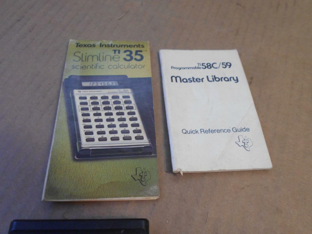 Vintage Texas Instruments Slimline TI-35 Calculator w/ Case ~