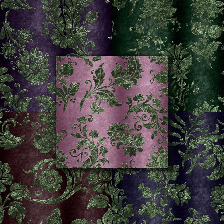 EMBOSSED GREEN VELVET - Paper Pack