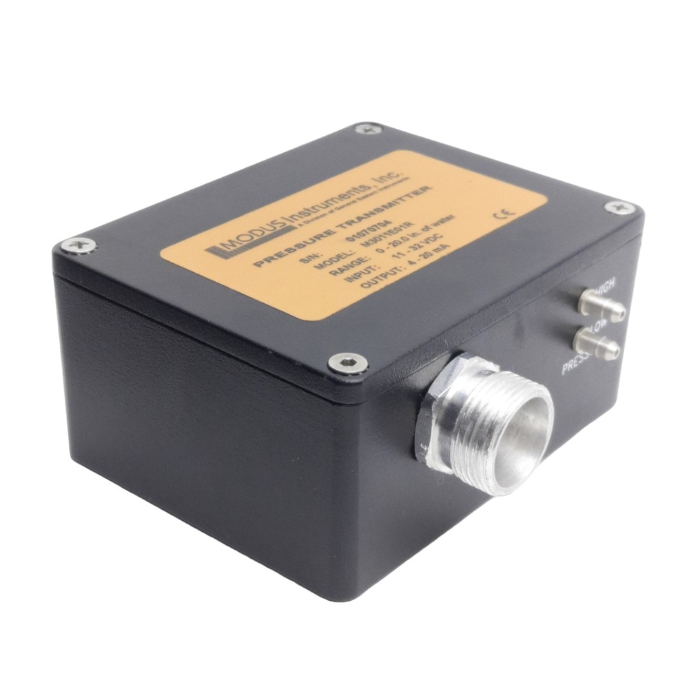 Modus Instruments M3011E01R Pressure Transmitter Range 0-20"wc, 11-32V, 4-20mA
