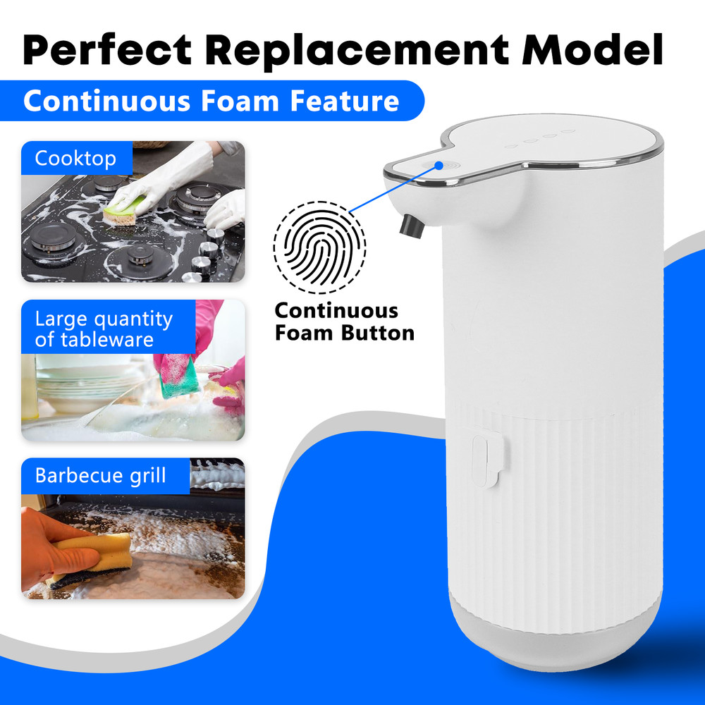 350ml Auto Sensor Touchless Foaming Hand Dish Soap Dispenser Kitchen Bathroom