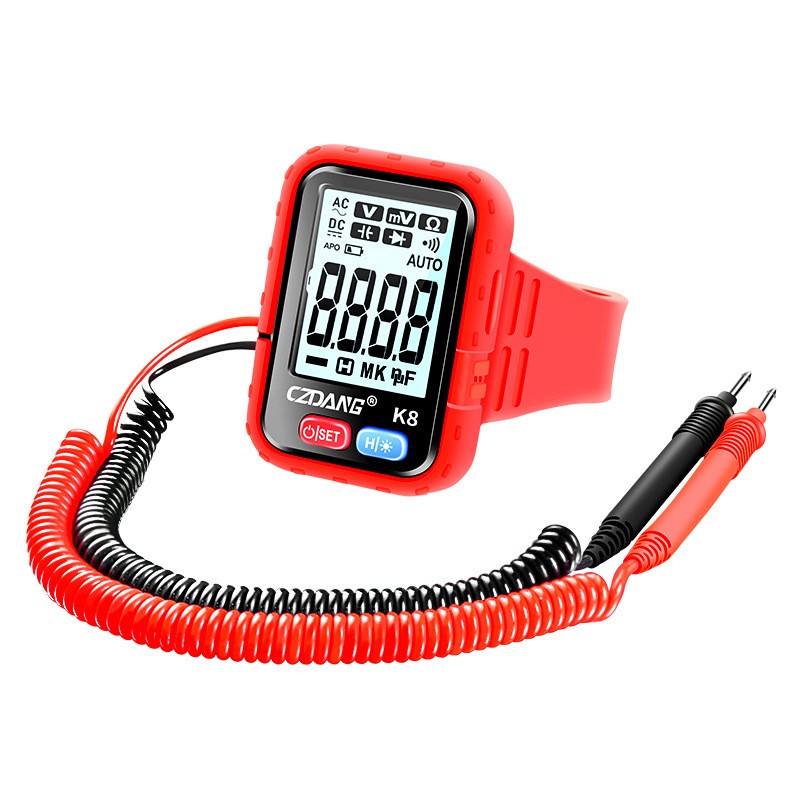 Handheld Wrist Multimeter Voltage Resistance Temperature Continuity Reading Hold
