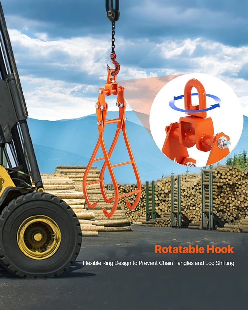 Efficient 28in Log Grapple with Eagle Claws - 2205LBS Capacity for All Vehicles