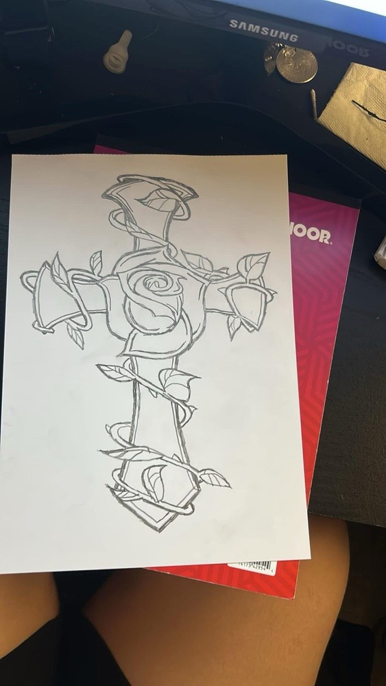 Rose Cross Drawing